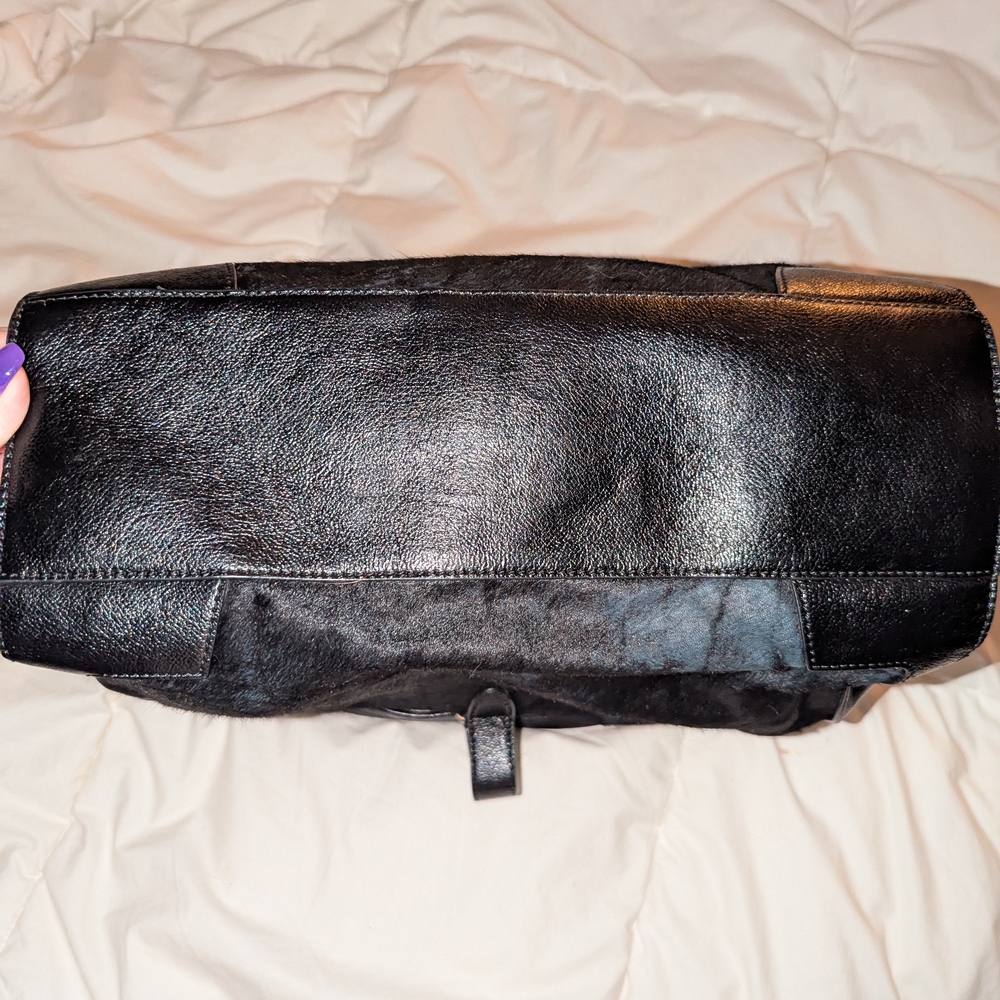 ANTONIO MELANI Black Satchel with Gold Accents - Picture 6 of 8